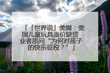 「世界说」美媒：美国儿童玩具涨价缺货 业者质问“为何对孩子的快乐征税？”