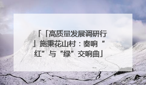 「高质量发展调研行」施秉花山村：奏响“红”与“绿”交响曲