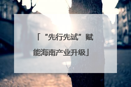 “先行先试”赋能海南产业升级