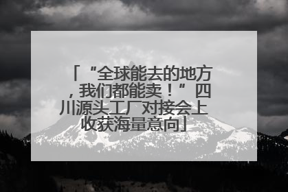 “全球能去的地方，我们都能卖！”四川源头工厂对接会上收获海量意向