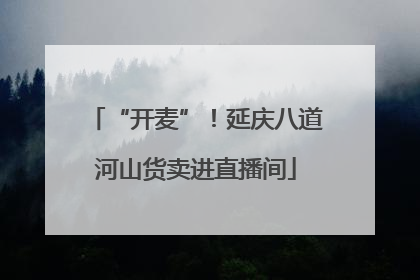“开麦”！延庆八道河山货卖进直播间