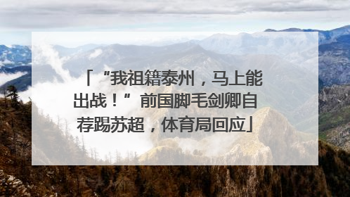 “我祖籍泰州，马上能出战！”前国脚毛剑卿自荐踢苏超，体育局回应