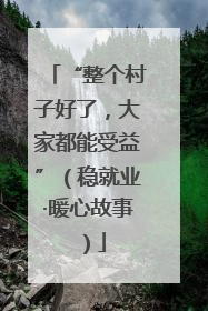 “整个村子好了，大家都能受益”（稳就业·暖心故事）