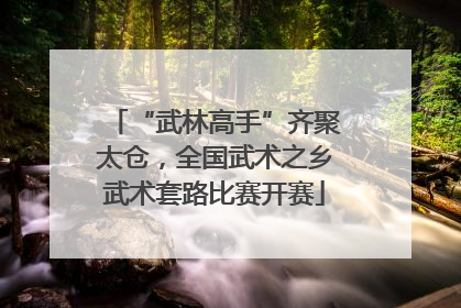 “武林高手”齐聚太仓，全国武术之乡武术套路比赛开赛
