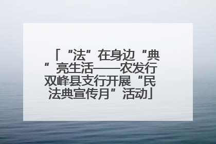 “法”在身边“典”亮生活——农发行双峰县支行开展“民法典宣传月”活动