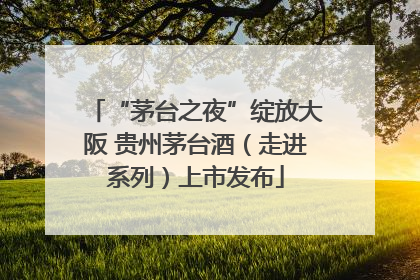 “茅台之夜”绽放大阪 贵州茅台酒（走进系列）上市发布