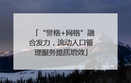 “警格+网格”融合发力，流动人口管理服务提质增效
