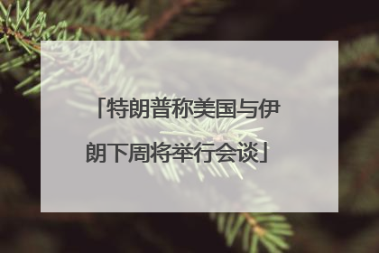 特朗普称美国与伊朗下周将举行会谈