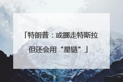 特朗普：或挪走特斯拉 但还会用“星链”