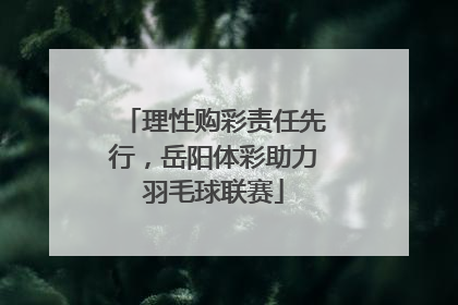 理性购彩责任先行，岳阳体彩助力羽毛球联赛
