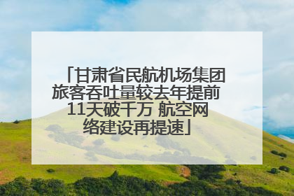 甘肃省民航机场集团旅客吞吐量较去年提前11天破千万 航空网络建设再提速