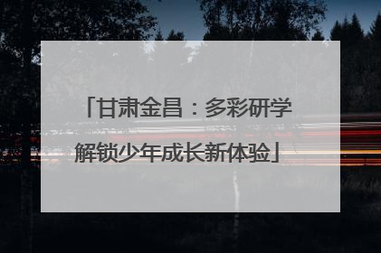 甘肃金昌：多彩研学解锁少年成长新体验