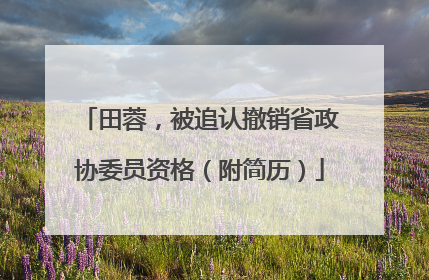 田蓉，被追认撤销省政协委员资格（附简历）