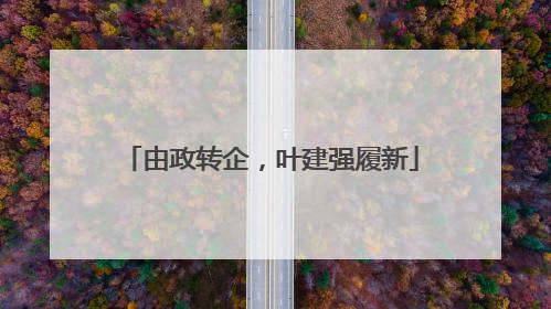 由政转企，叶建强履新