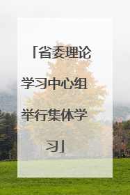 省委理论学习中心组举行集体学习