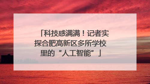 科技感满满！记者实探合肥高新区多所学校里的“人工智能”