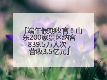 端午假期收官！山东200家景区纳客839.5万人次，营收3.5亿元