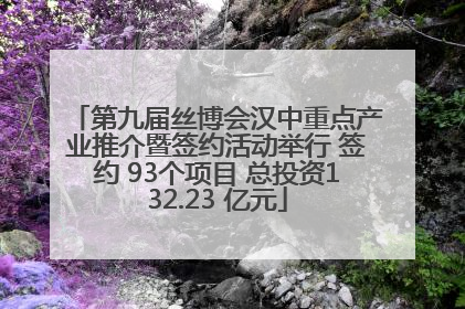 第九届丝博会汉中重点产业推介暨签约活动举行 签约 93个项目 总投资132.23 亿元