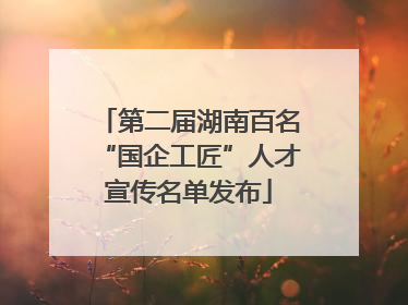 第二届湖南百名“国企工匠”人才宣传名单发布