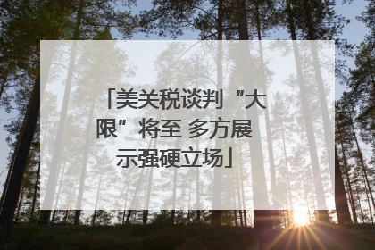 美关税谈判“大限”将至 多方展示强硬立场