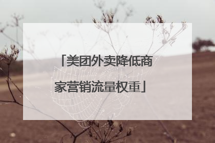 美团外卖降低商家营销流量权重