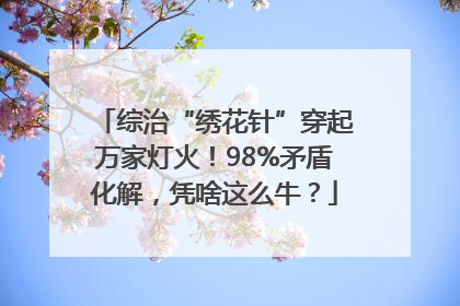综治“绣花针”穿起万家灯火！98%矛盾化解，凭啥这么牛？