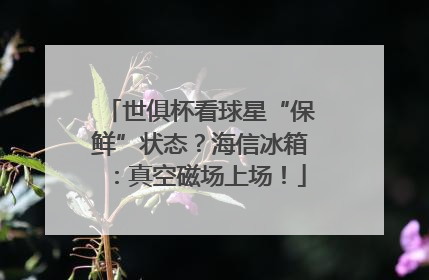 世俱杯看球星“保鲜”状态？海信冰箱：真空磁场上场！