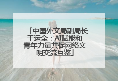 中国外文局副局长于运全：AI赋能和青年力量共促网络文明交流互鉴