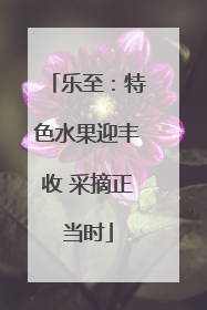 乐至：特色水果迎丰收 采摘正当时