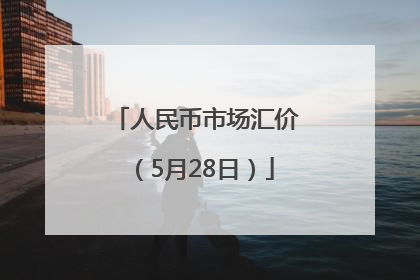 人民币市场汇价（5月28日）