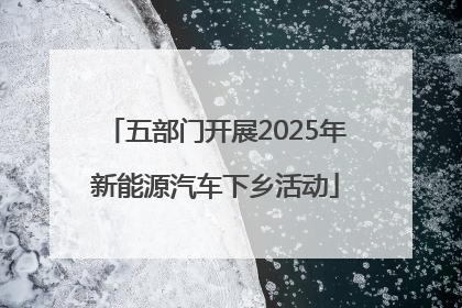 五部门开展2025年新能源汽车下乡活动