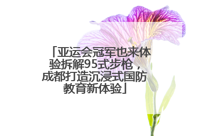 亚运会冠军也来体验拆解95式步枪，成都打造沉浸式国防教育新体验