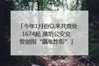 今年1月份以来共查处1674起 潍坊公安交警剑指“飙车炸街”