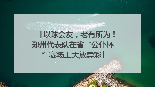 以球会友，老有所为！郑州代表队在省“公仆杯”赛场上大放异彩