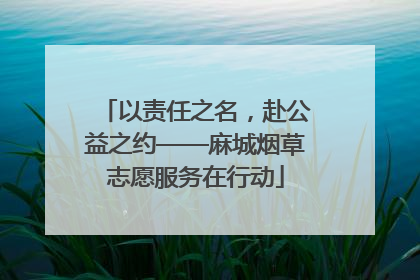 以责任之名，赴公益之约——麻城烟草志愿服务在行动