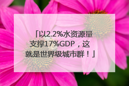 以2.2%水资源量支撑17%GDP，这就是世界级城市群！