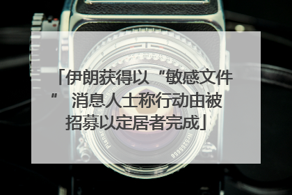 伊朗获得以“敏感文件” 消息人士称行动由被招募以定居者完成
