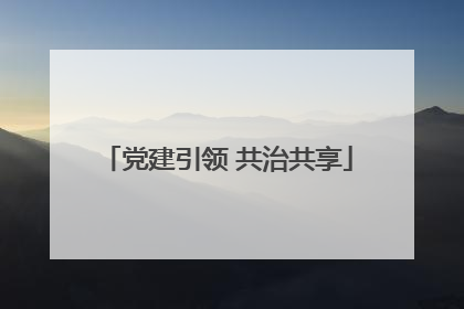党建引领 共治共享