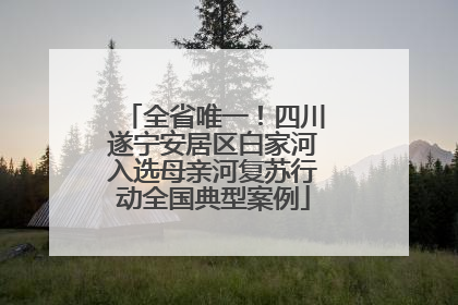 全省唯一！四川遂宁安居区白家河入选母亲河复苏行动全国典型案例