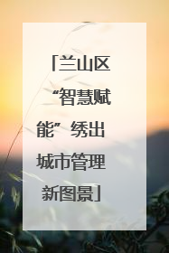 兰山区“智慧赋能”绣出城市管理新图景