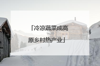 冷凉蔬菜成高原乡村热产业