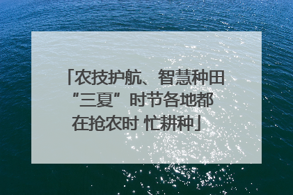 农技护航、智慧种田 “三夏”时节各地都在抢农时 忙耕种