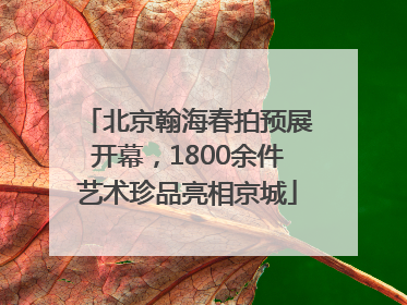 北京翰海春拍预展开幕，1800余件艺术珍品亮相京城
