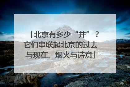 北京有多少“井”？它们串联起北京的过去与现在、烟火与诗意