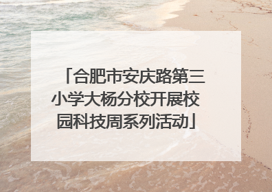 合肥市安庆路第三小学大杨分校开展校园科技周系列活动