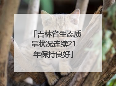 吉林省生态质量状况连续21年保持良好