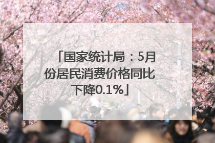 国家统计局：5月份居民消费价格同比下降0.1%