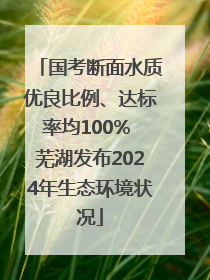 国考断面水质优良比例、达标率均100% 芜湖发布2024年生态环境状况