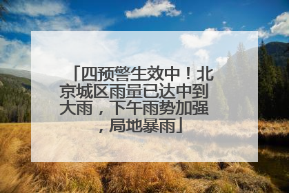 四预警生效中！北京城区雨量已达中到大雨，下午雨势加强，局地暴雨