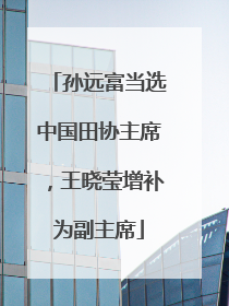 孙远富当选中国田协主席，王晓莹增补为副主席